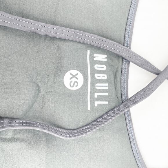 NoBull Women's Matte High Neck Sports Bra Gray Size XS - Picture 4 of 5